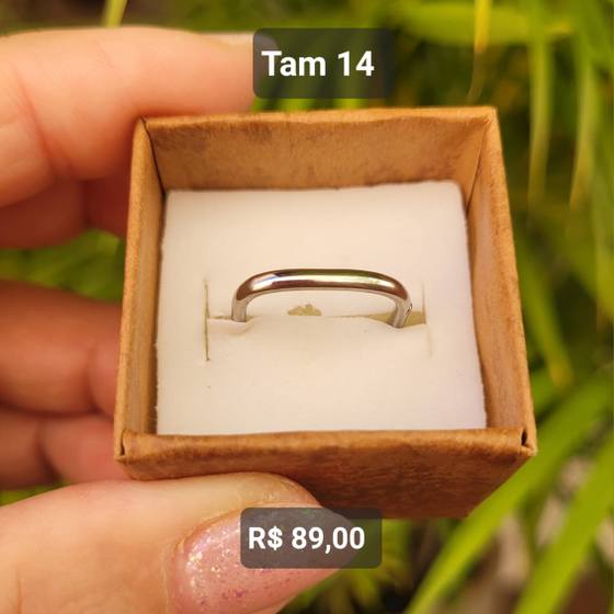 Aliança Quadrado com Ponto de Luz Aço prata Tam 14