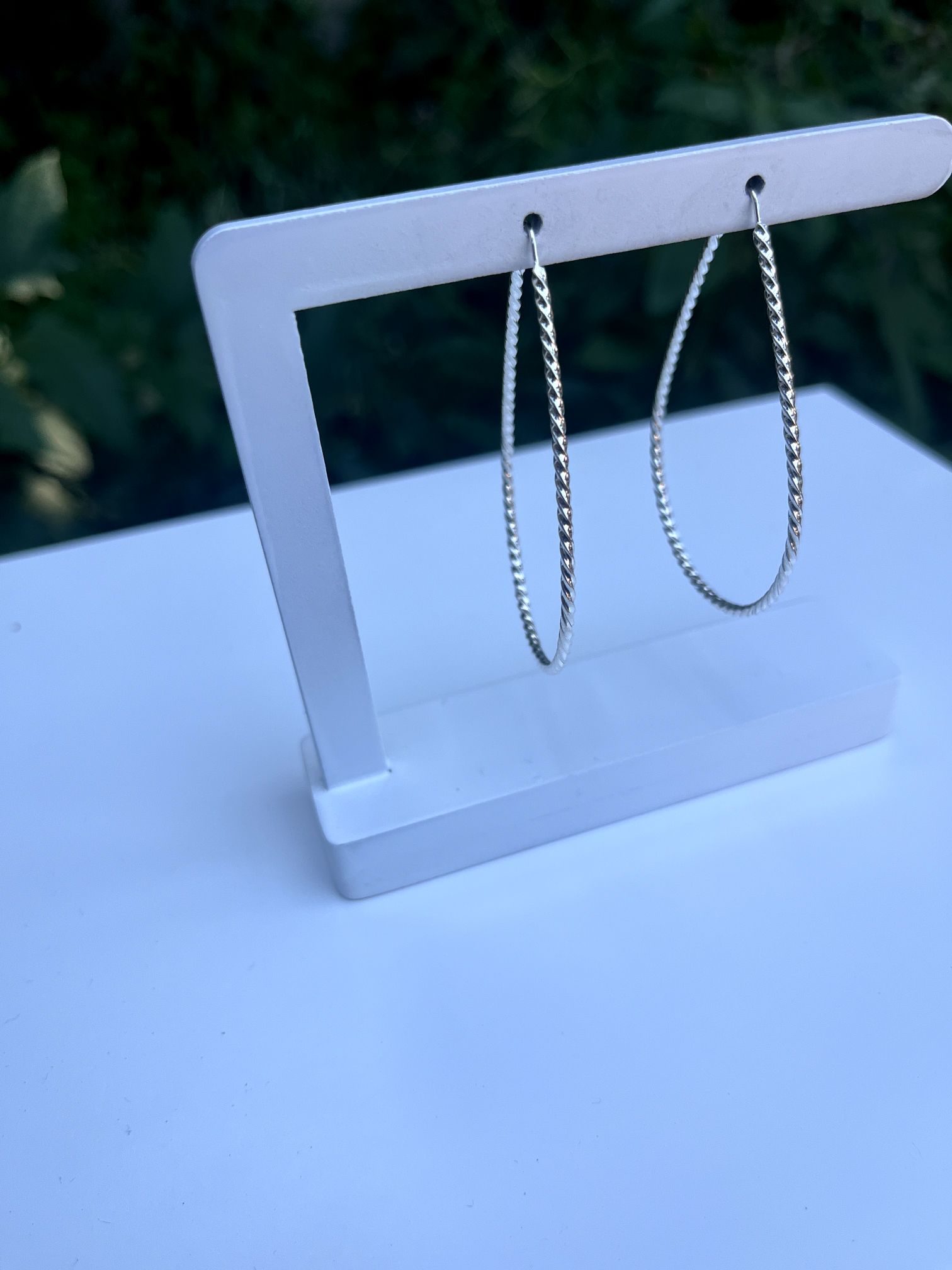 Brinco Argola Gota Fio Retorcido prata